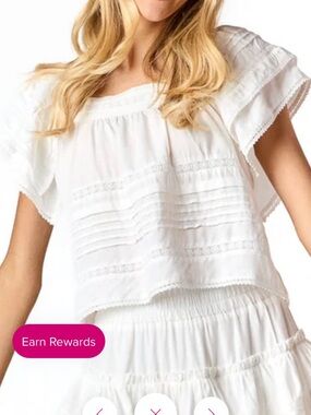 Cake for Dinner Lily White Puff-Sleeve Cotton Lace Blouse